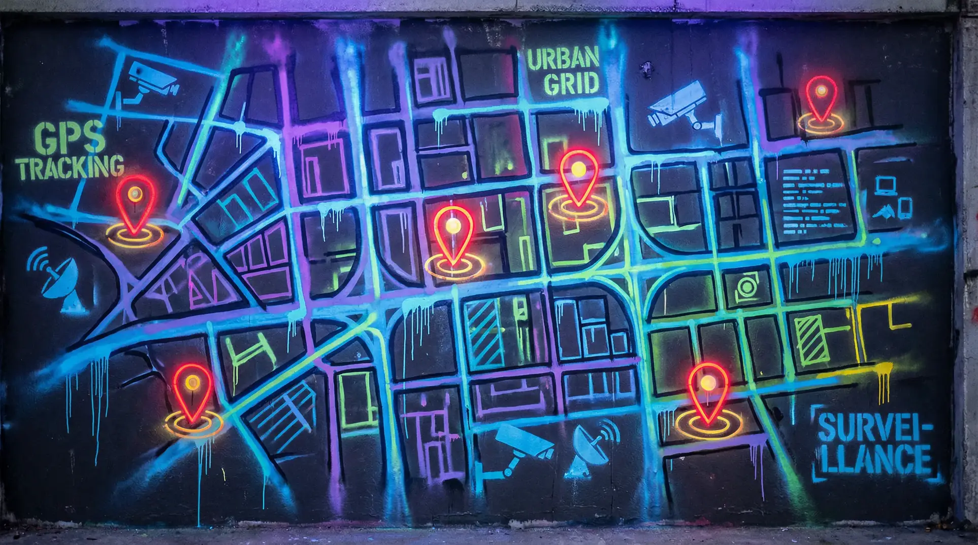 妈妈的朋友4在完整视频带翻译 狗仔追踪地图 - 城市涂鸦风格
